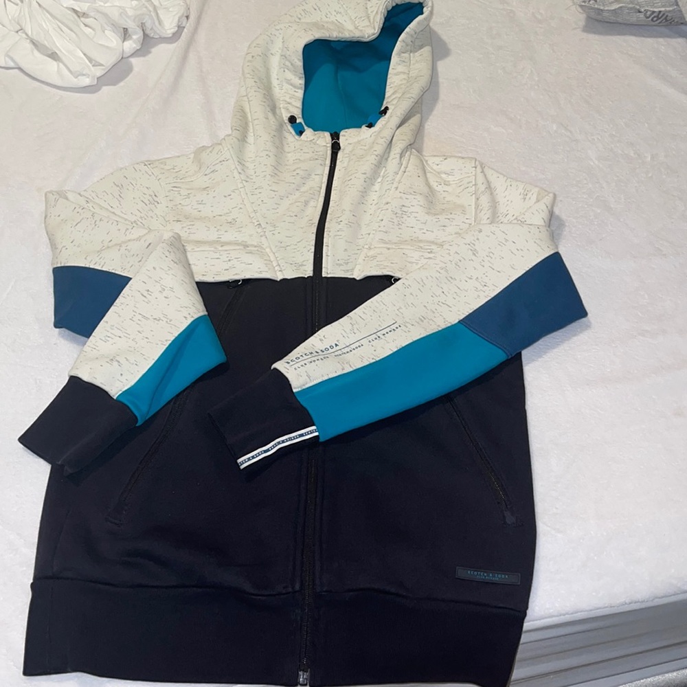 Scotch & Soda Navy/Turquoise Hoodie size L